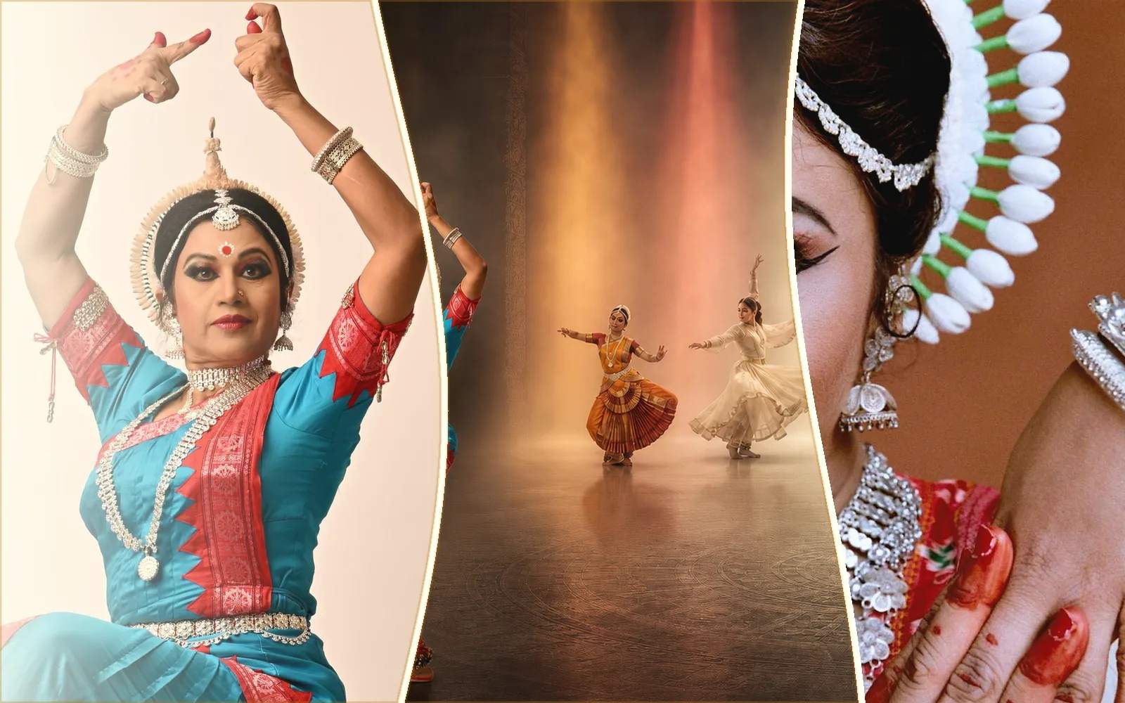 Shubhada Varadkar in tribhanga, the three-bend Odissi stance.