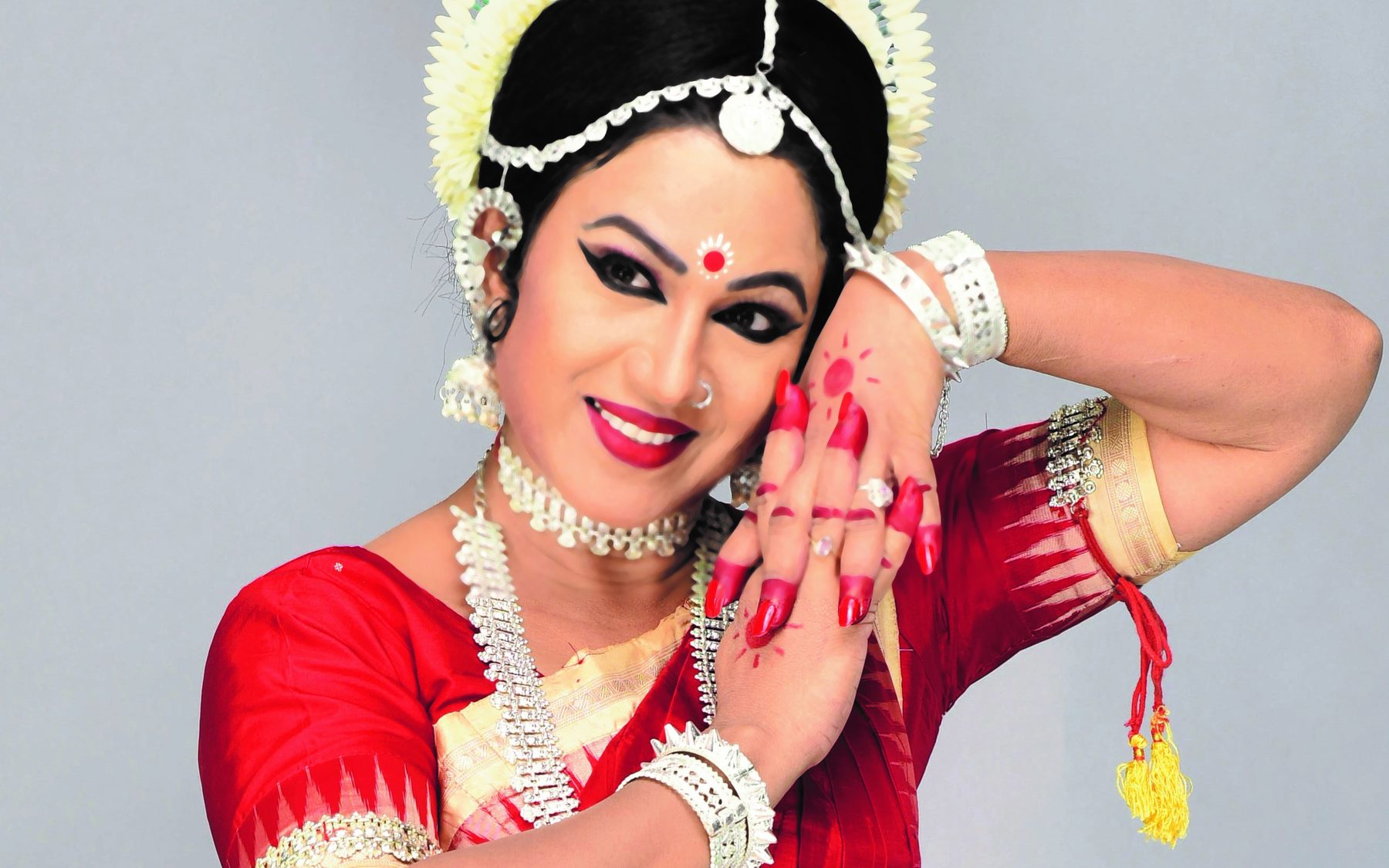 Shubhada Varadkar in performance, wide stage shot.